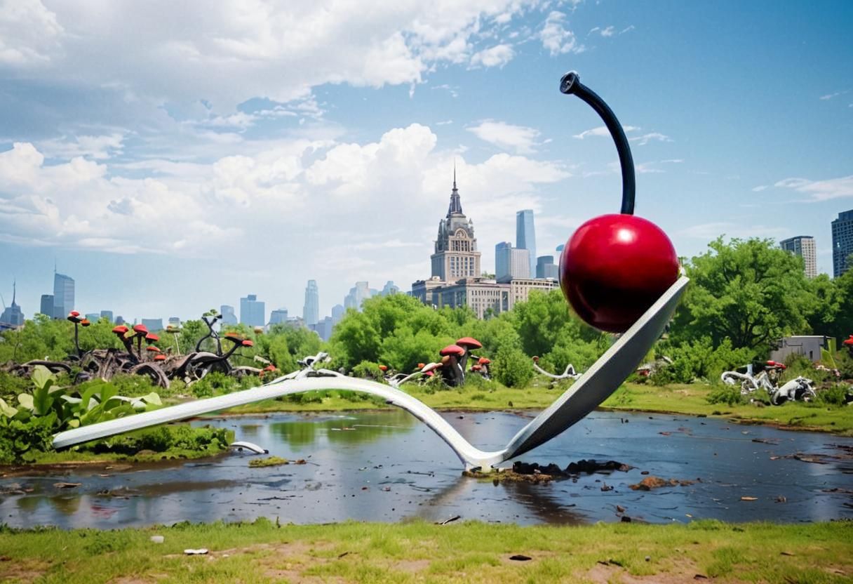 Abandoned Minneapolis Cityscape with Alien Plants