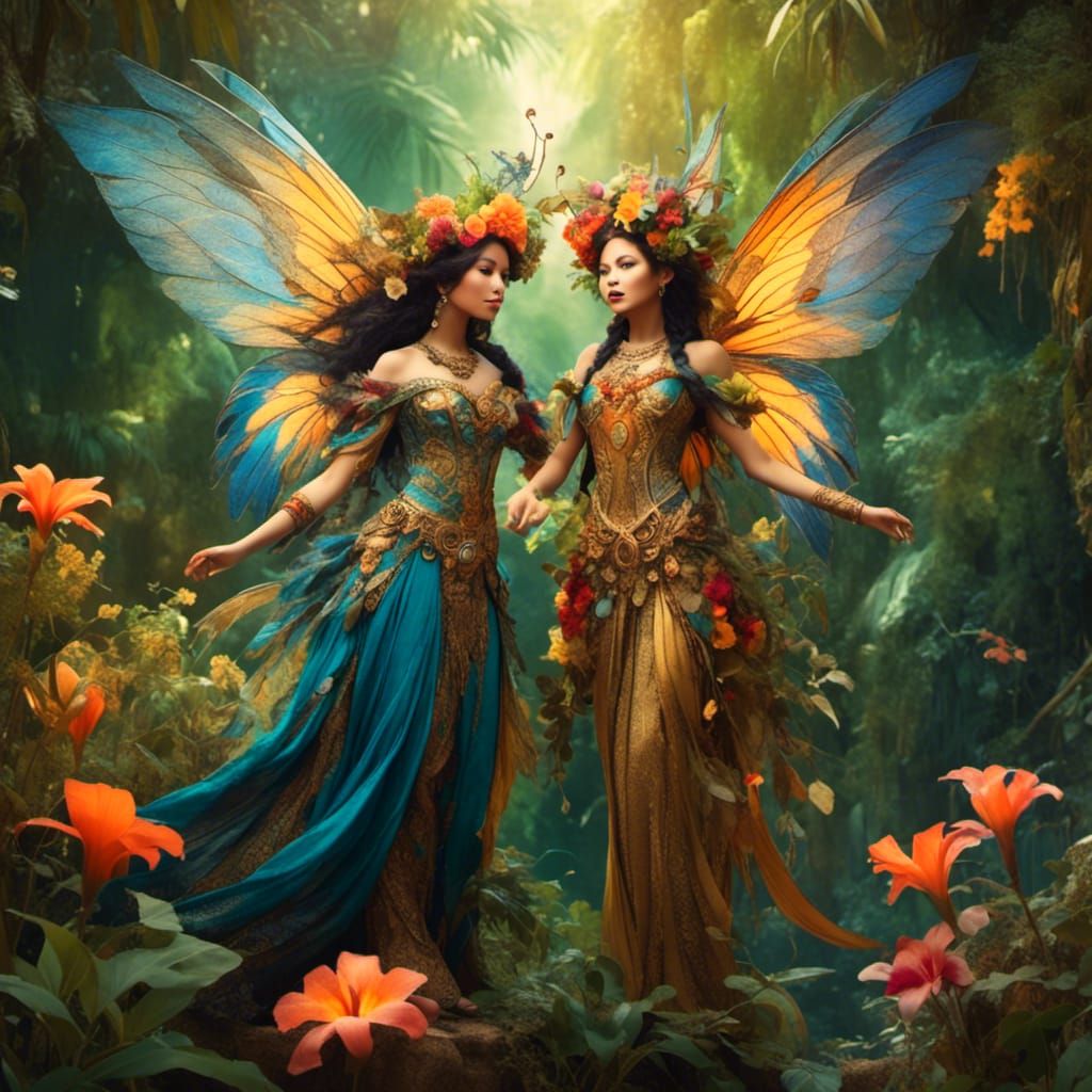 Fairies in Traditional Dress: Fantasy Concept Art
