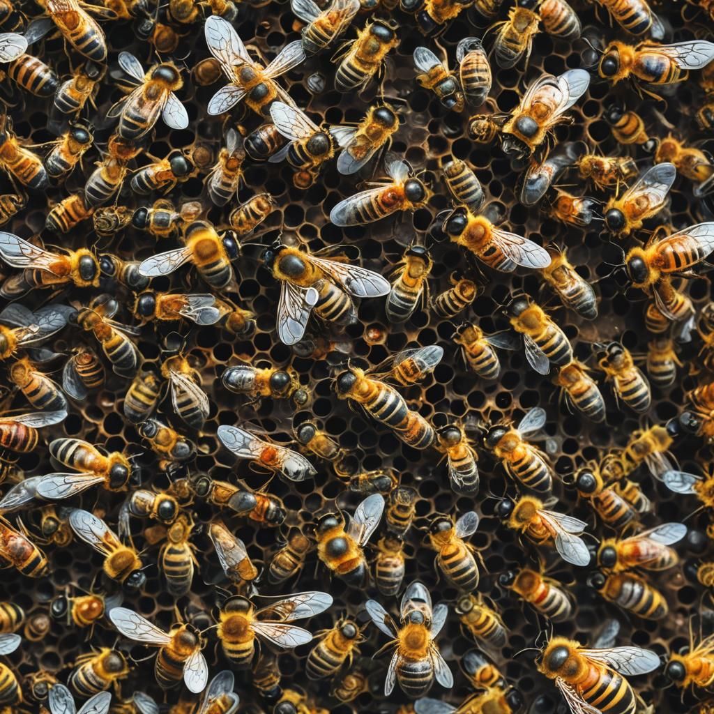 Bees Escape: Hyperrealistic Cinematic Image