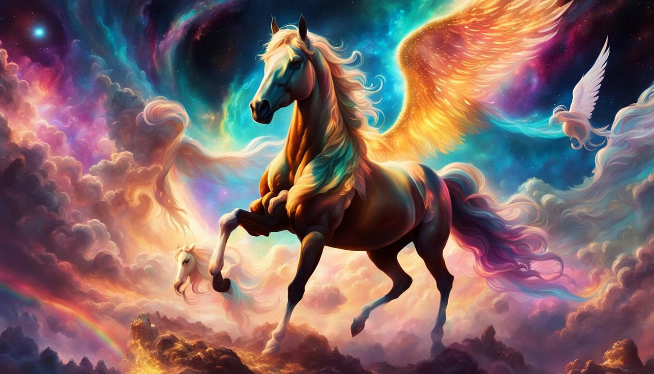 Ethereal Palace in Iridescent Nebula Concept Art