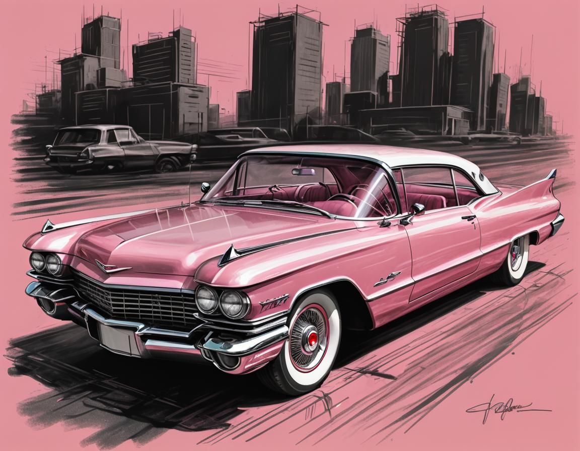 Futuristic Pink Sports Car Based on Cadillac Eldorado