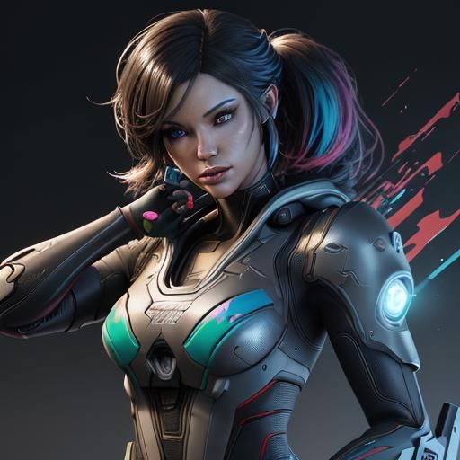 Nintendo Switch Girl: Sci-Fi Graffiti Art