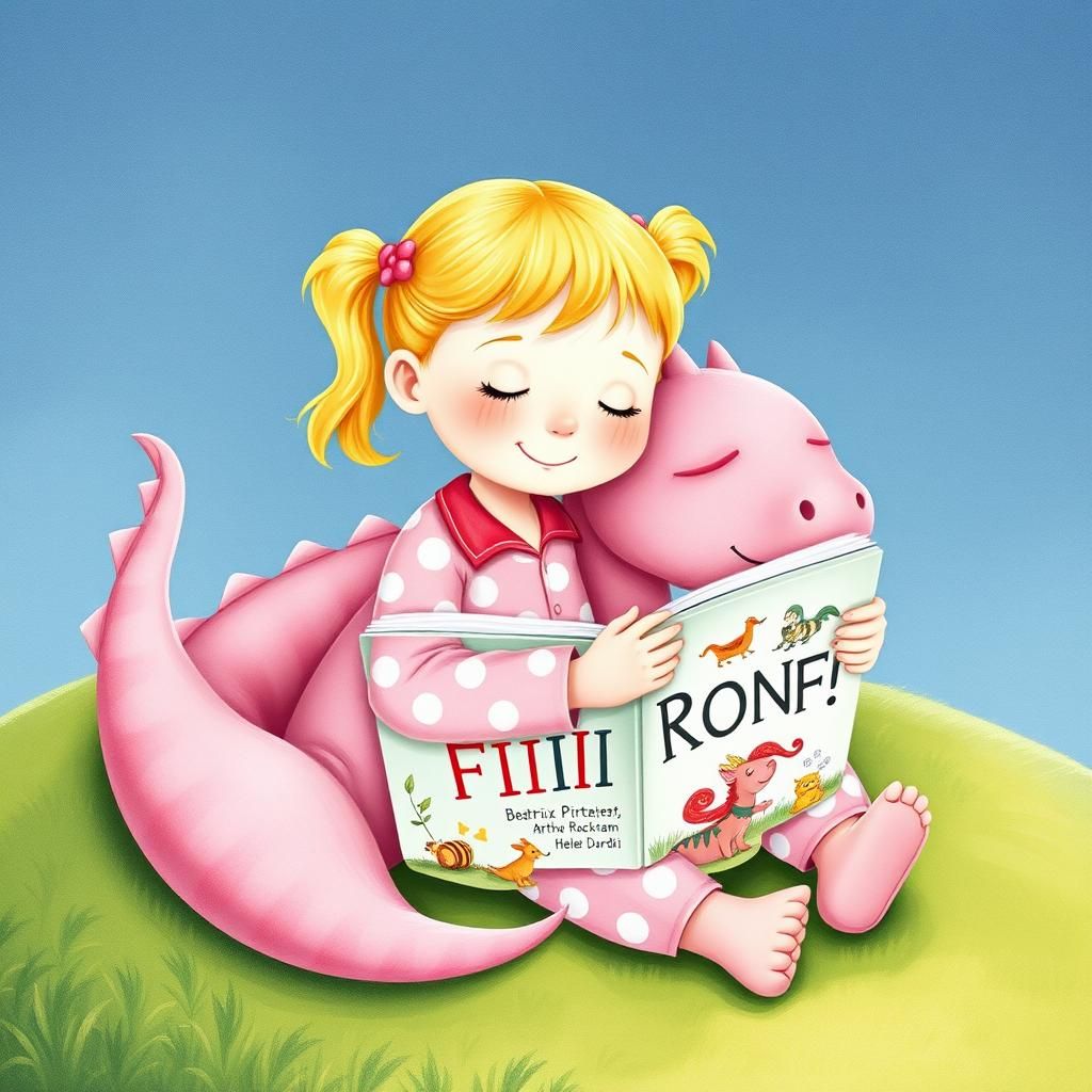 Girl and Dragon in Dreamy Watercolor Style