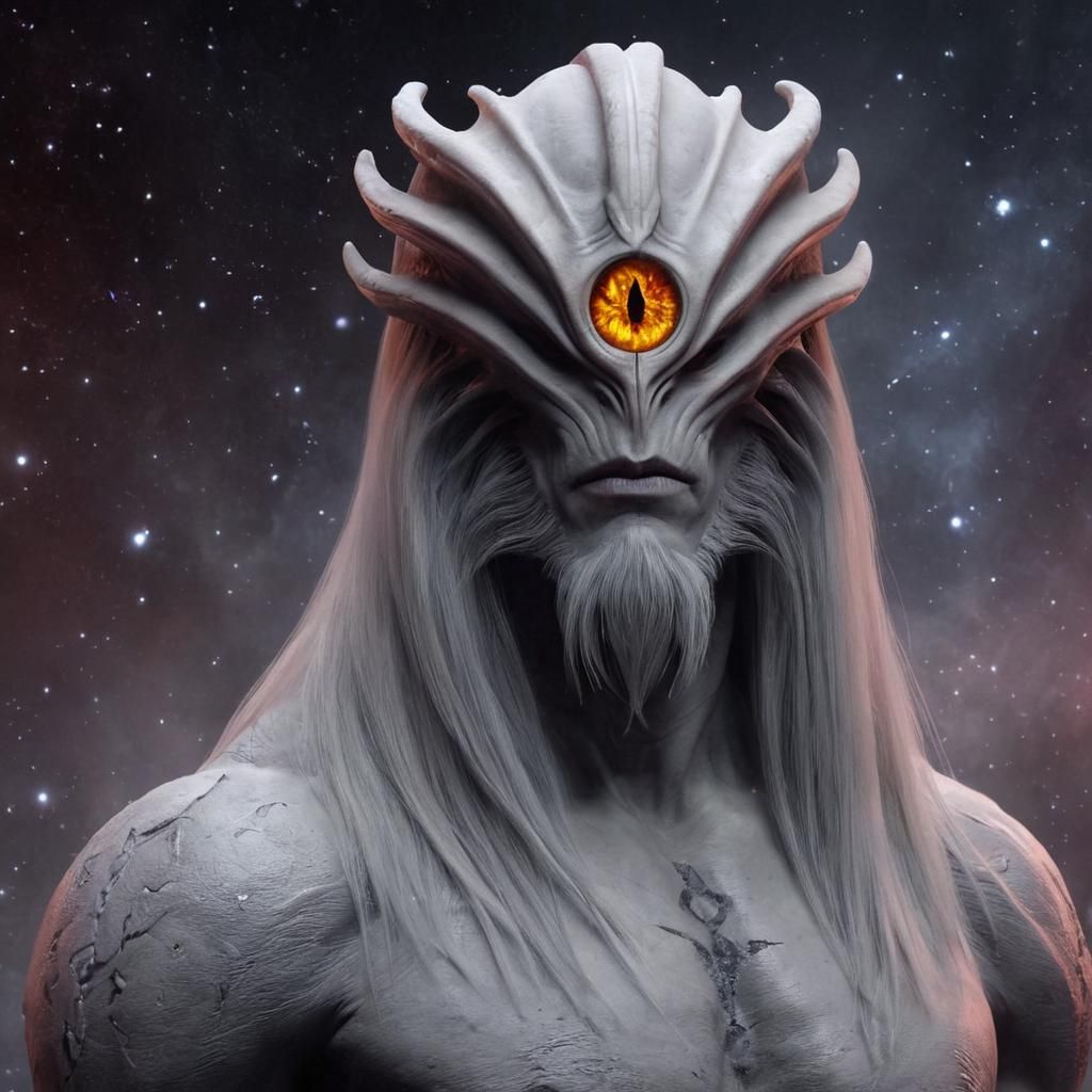 Mystical Alien Portrait in Surrealist Style