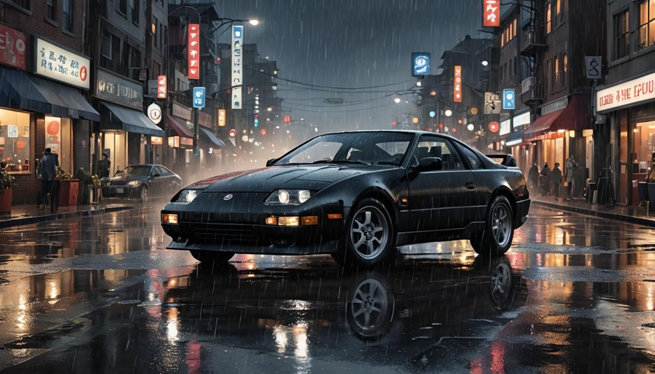 Nissan 300ZX in Rainy City: DreamWorks Animation