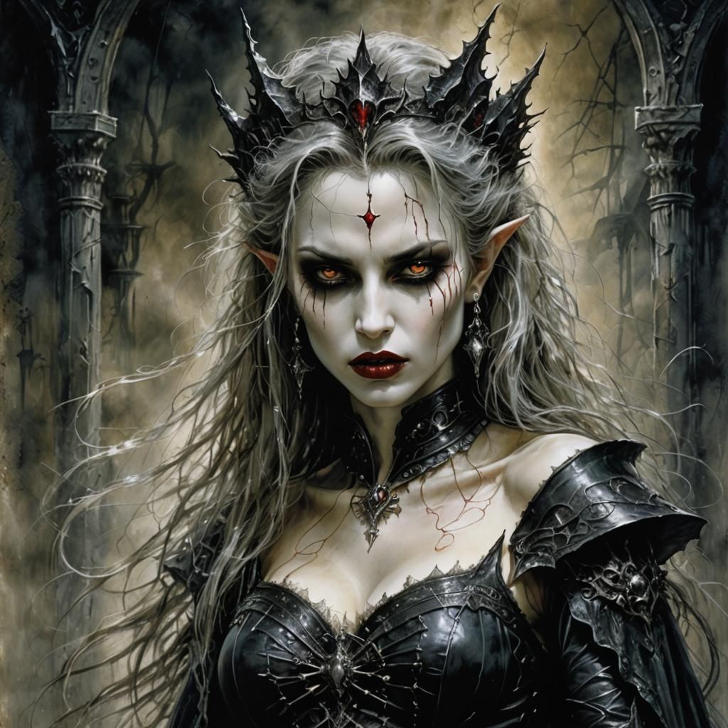 Vampire Queen as Oil Painting Texture Art