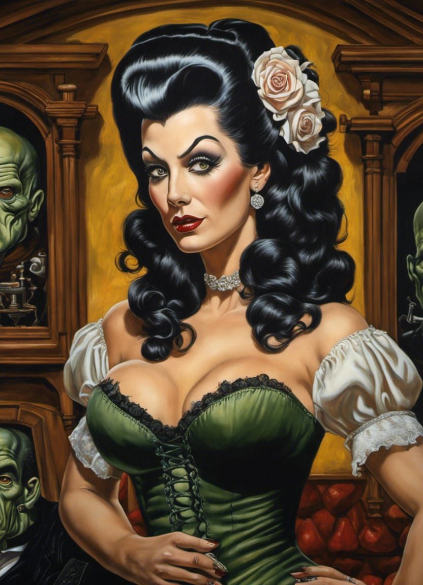 Frank's bride, as a pinup model