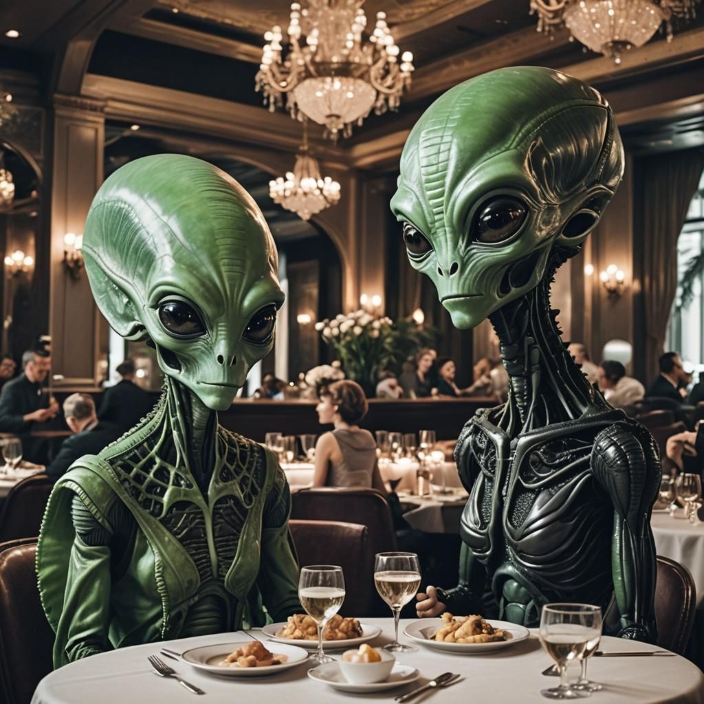 Two aliens on a date
