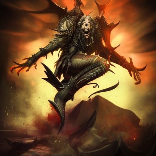 Intricately Detailed Demon Boots in Splash Art Style