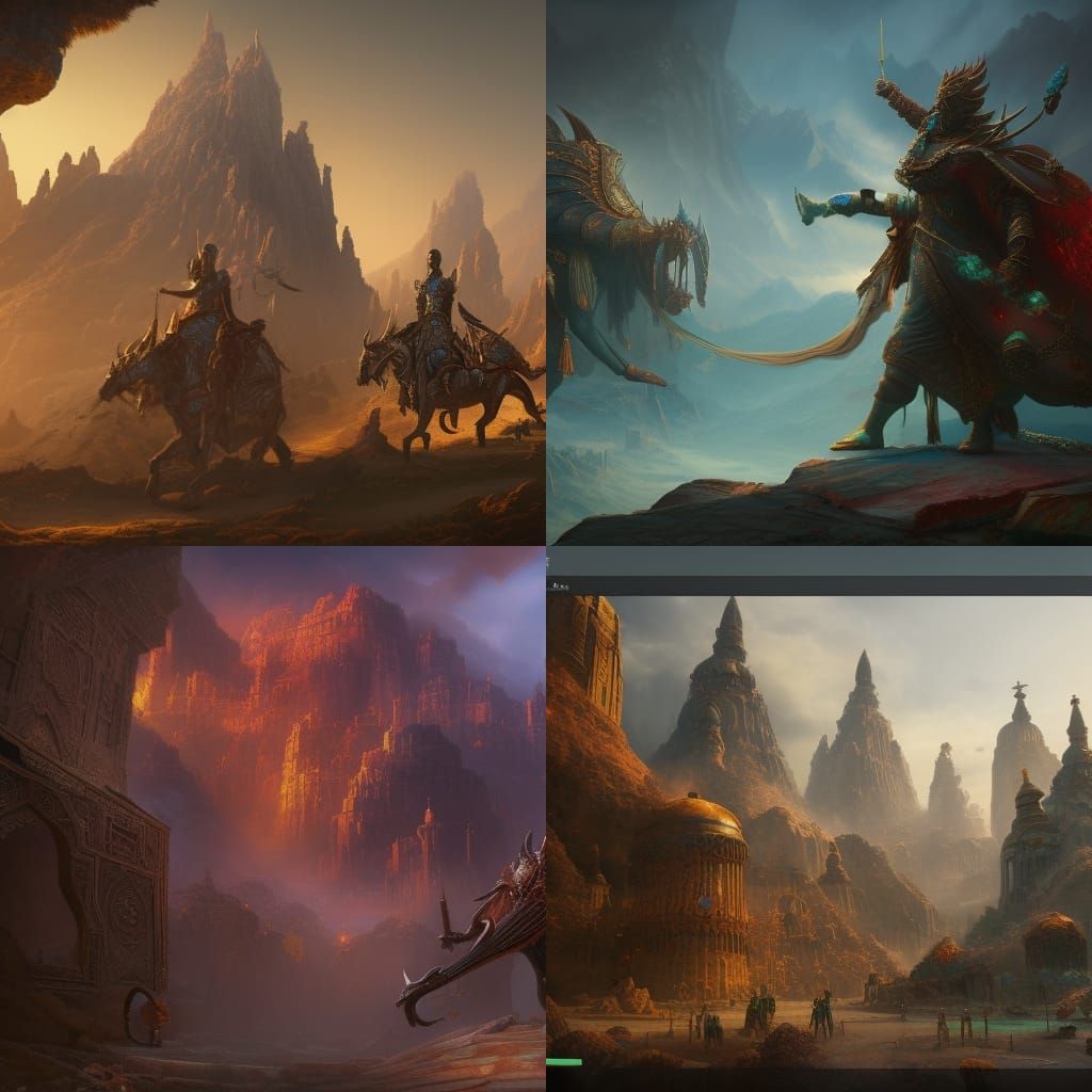 Detailed Matte Painting of Persian Immortals