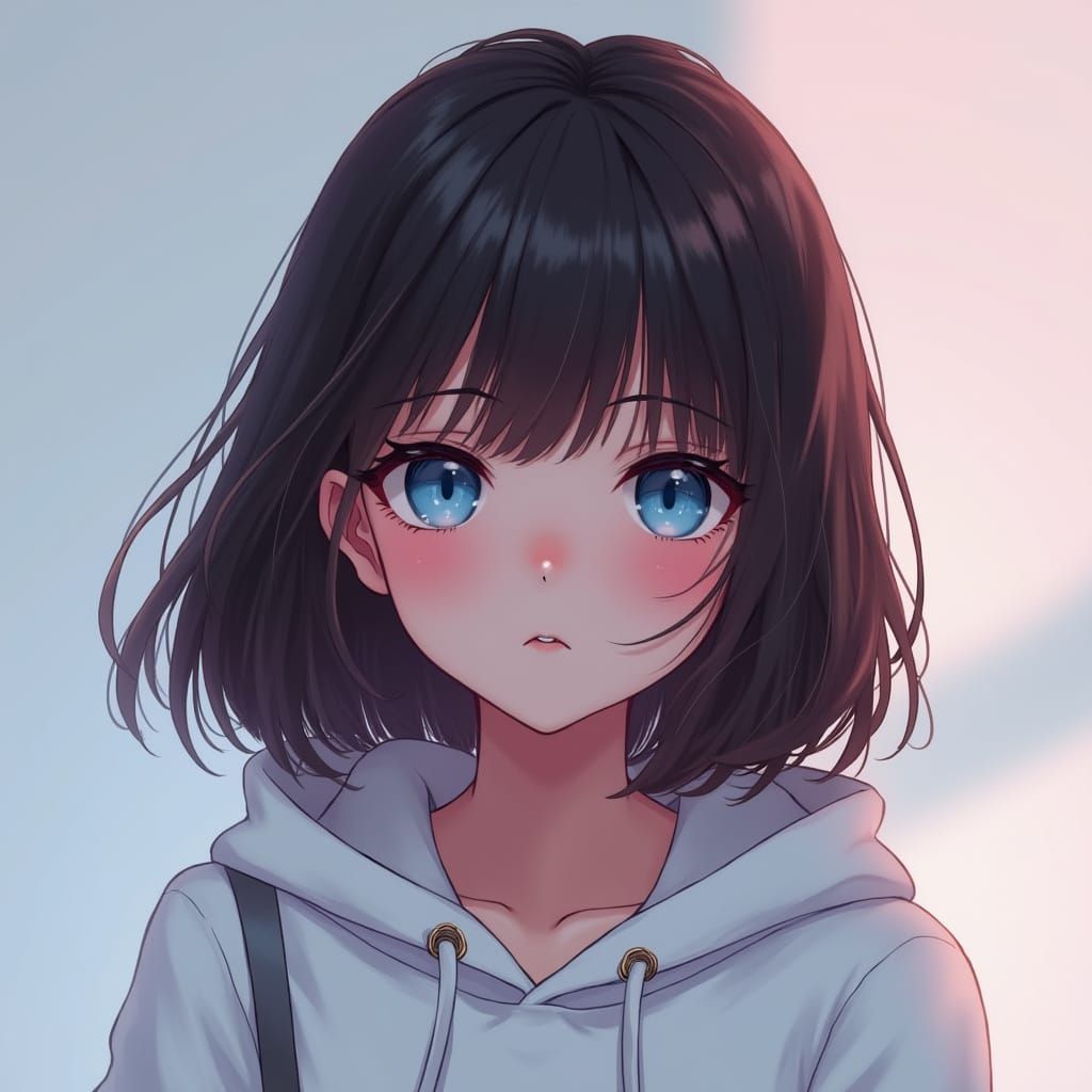 Striking Blue-Eyed Woman in Hyperrealistic Digital Art