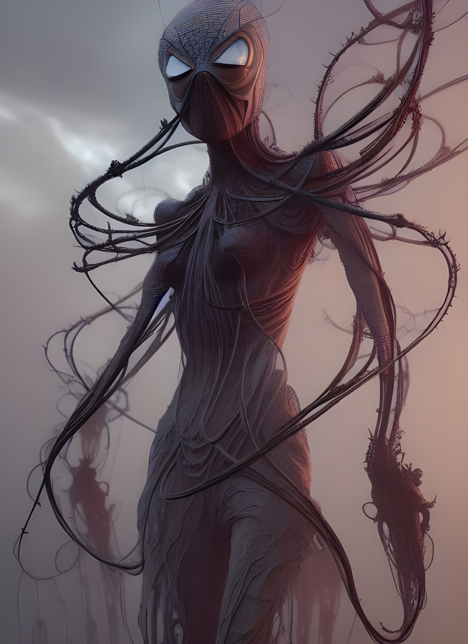 Surreal Spider-Human Fusion in Hyperrealistic Style