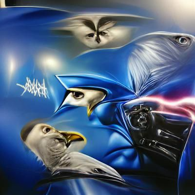 Abstract Blue Falcon Geometric Design