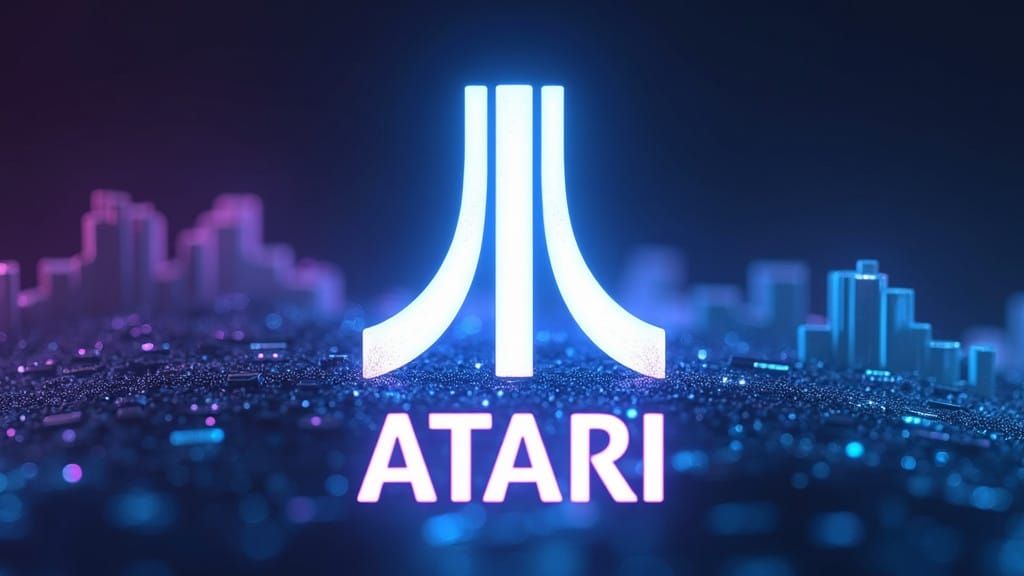 Sleek Atari 2024 Recap YouTube Thumbnail in Neon Hues and Cy...