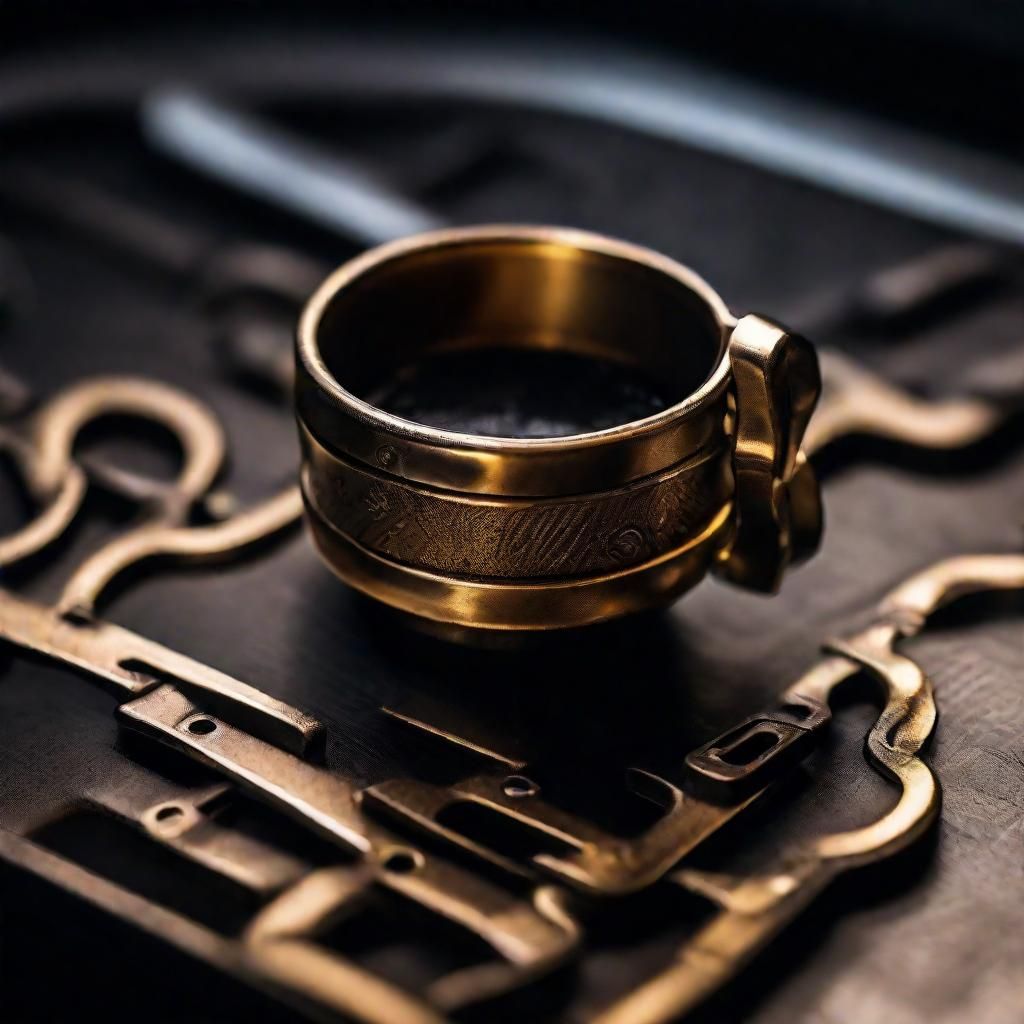 Cyberpunk Coffee Cup with Brass Knuckle Handle