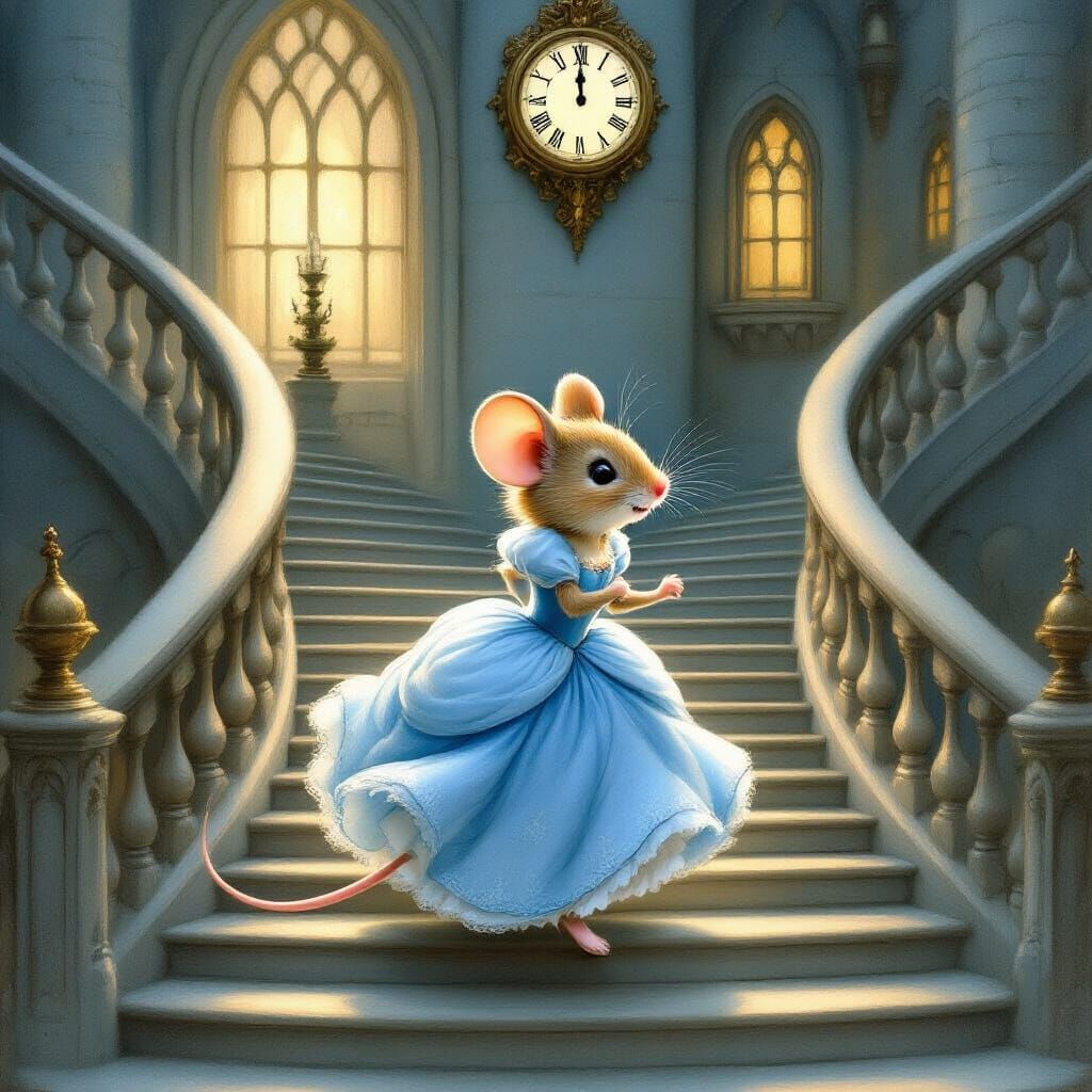 Cinderella Mouse Runs at Midnight: Storybook Illustration