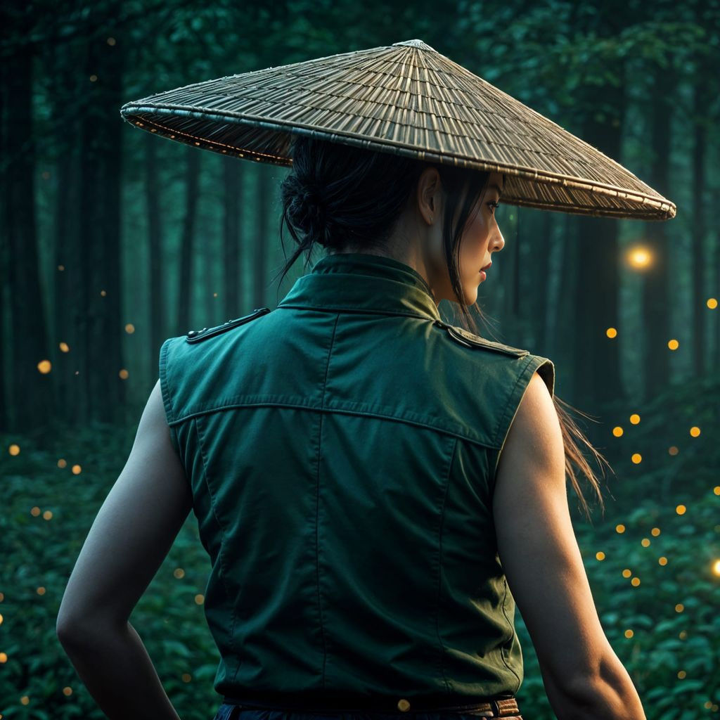 Fantasy Samurai Assassin in Forest Clearing