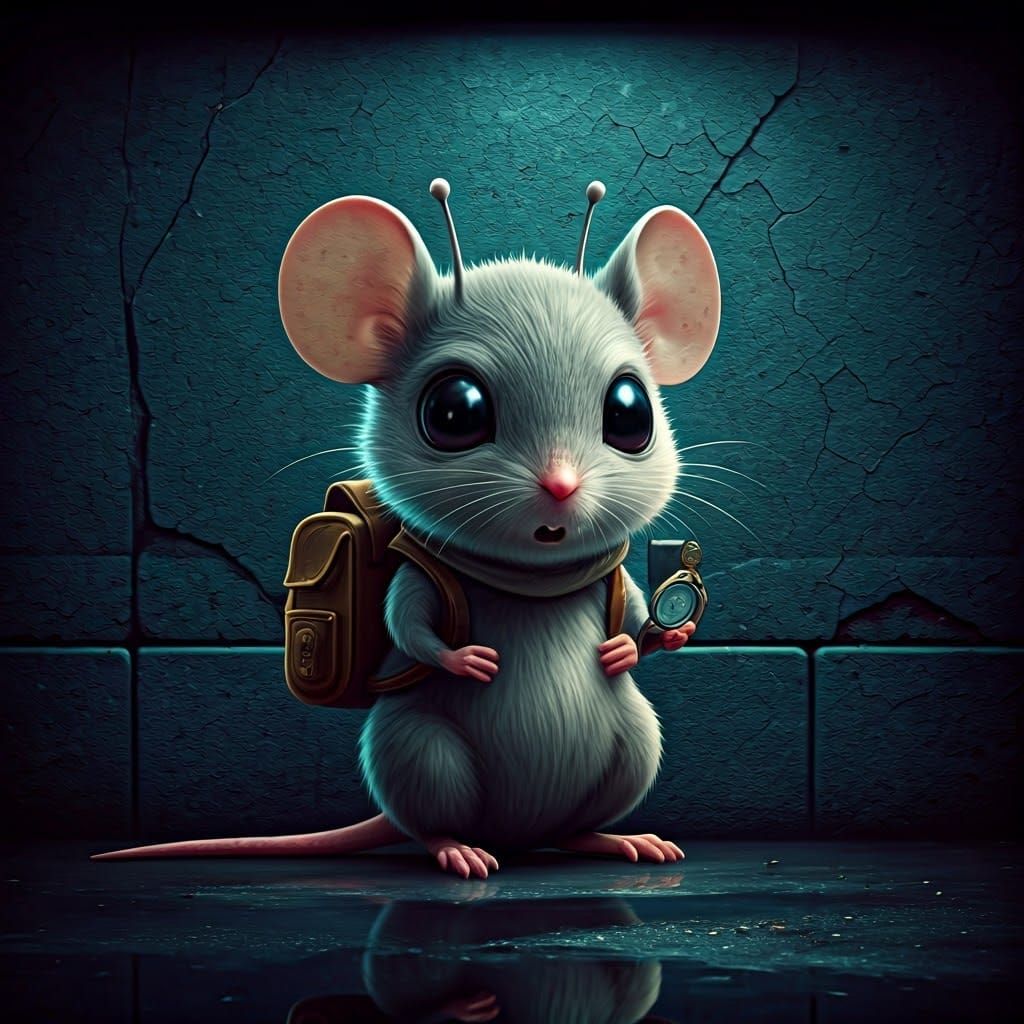 Alien Mouse Wanted Poster in Sci-Fi Western Style