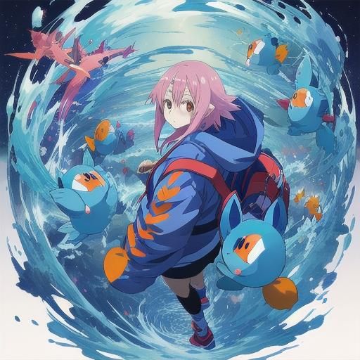 Anime Style Mudkip Girl Hoodie