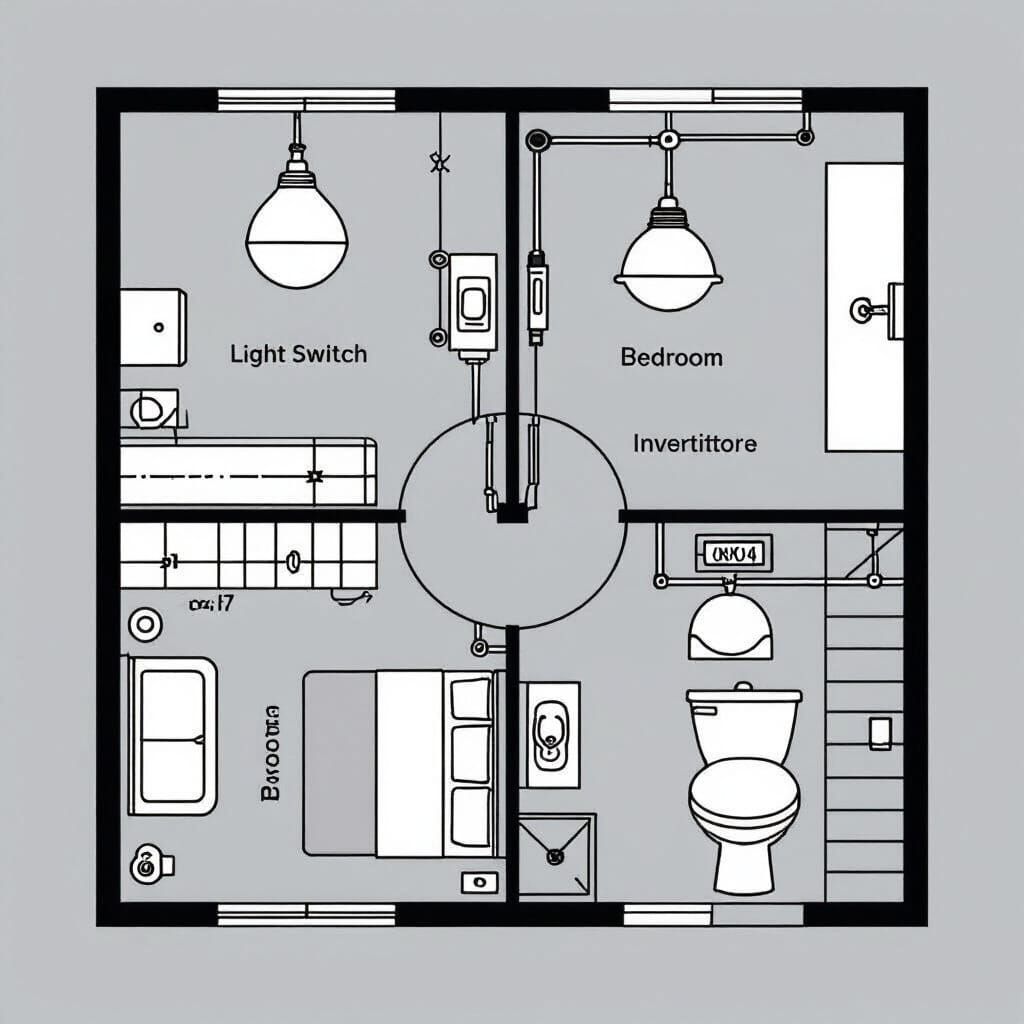 Electrical Wiring Plan for Utility Room, Bedroom, and Hallwa...