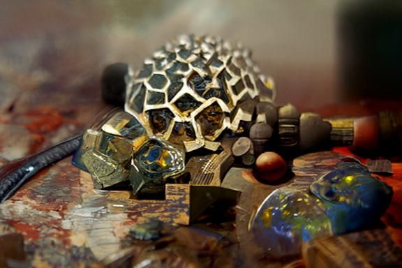 Dinosaur Bones Still Life: Hyperrealistic Digital Matte Pain...