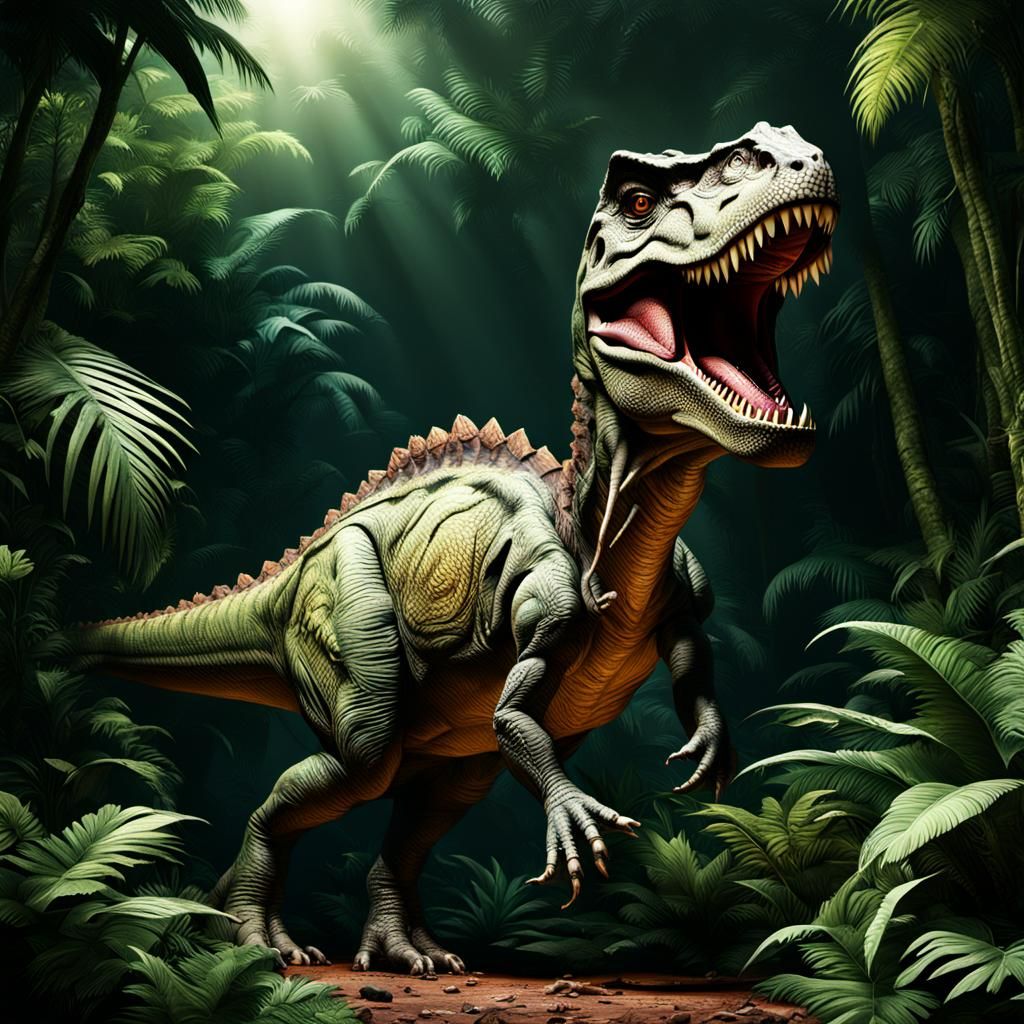 Dinosaur in the jungle