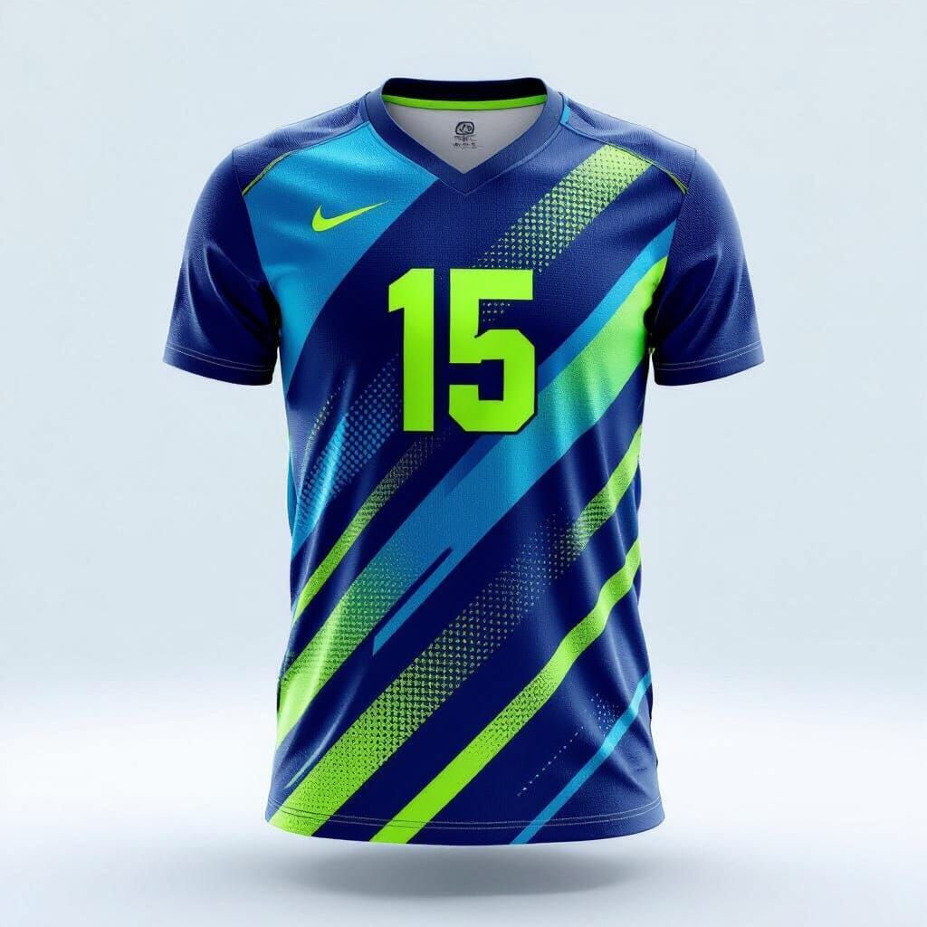 Vibrant Gradient Volleyball Jersey Design in 3D Render Style