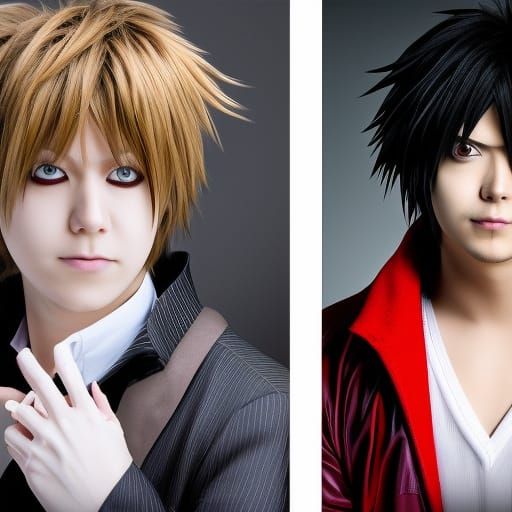 LMAO I asked for realistic Death Note characters and Stab got L and Light mixed up!!!