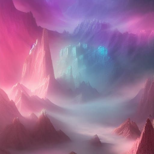 Pastel Crystals in Digital Matte Painting