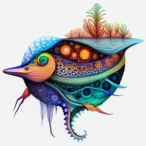 Surreal Club Sandwich with Skeletal and Geometric Elements