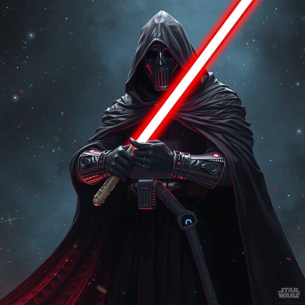 Cyberpunk Demon Sith Lord in Dark Space