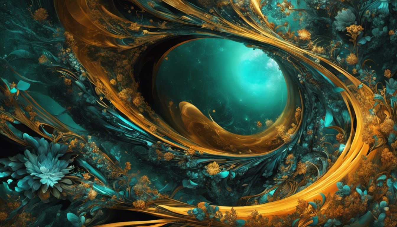 Floral Mermaid in Utopia: Digital Art Masterpiece