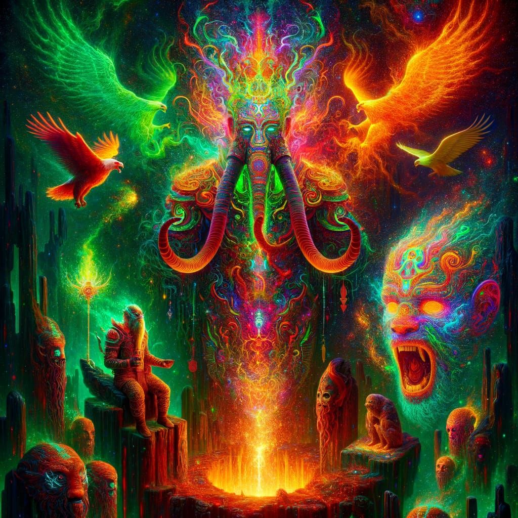 Fantasy Warlord and Empress in Vivid Landscape