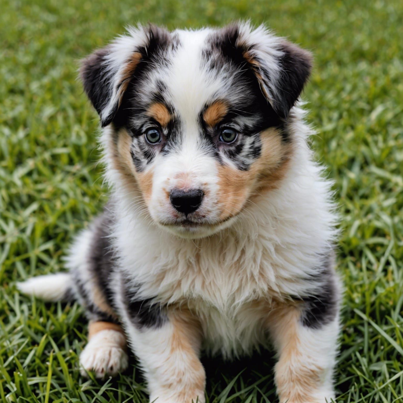 Australian Shepherd Puppy with Skull Pattern