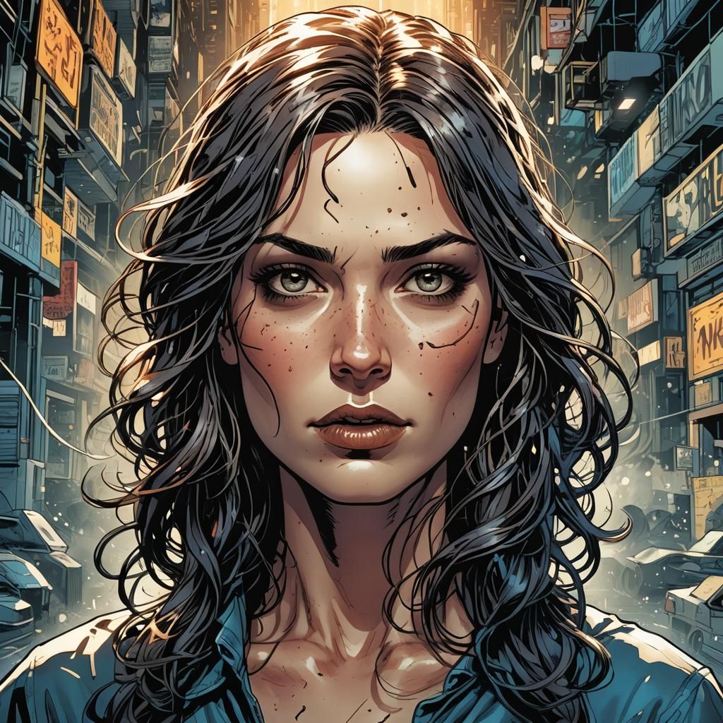 Woman in Comic Book Art Style