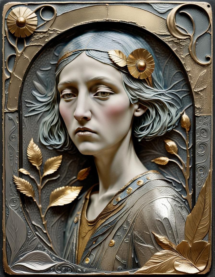 Featherish Crone in Embossed Tinplate Style