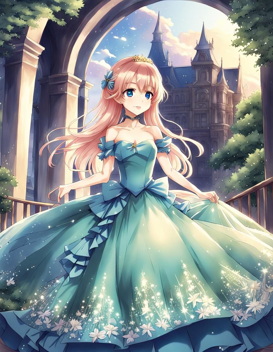 Enchanted Ballgown in Anime Style