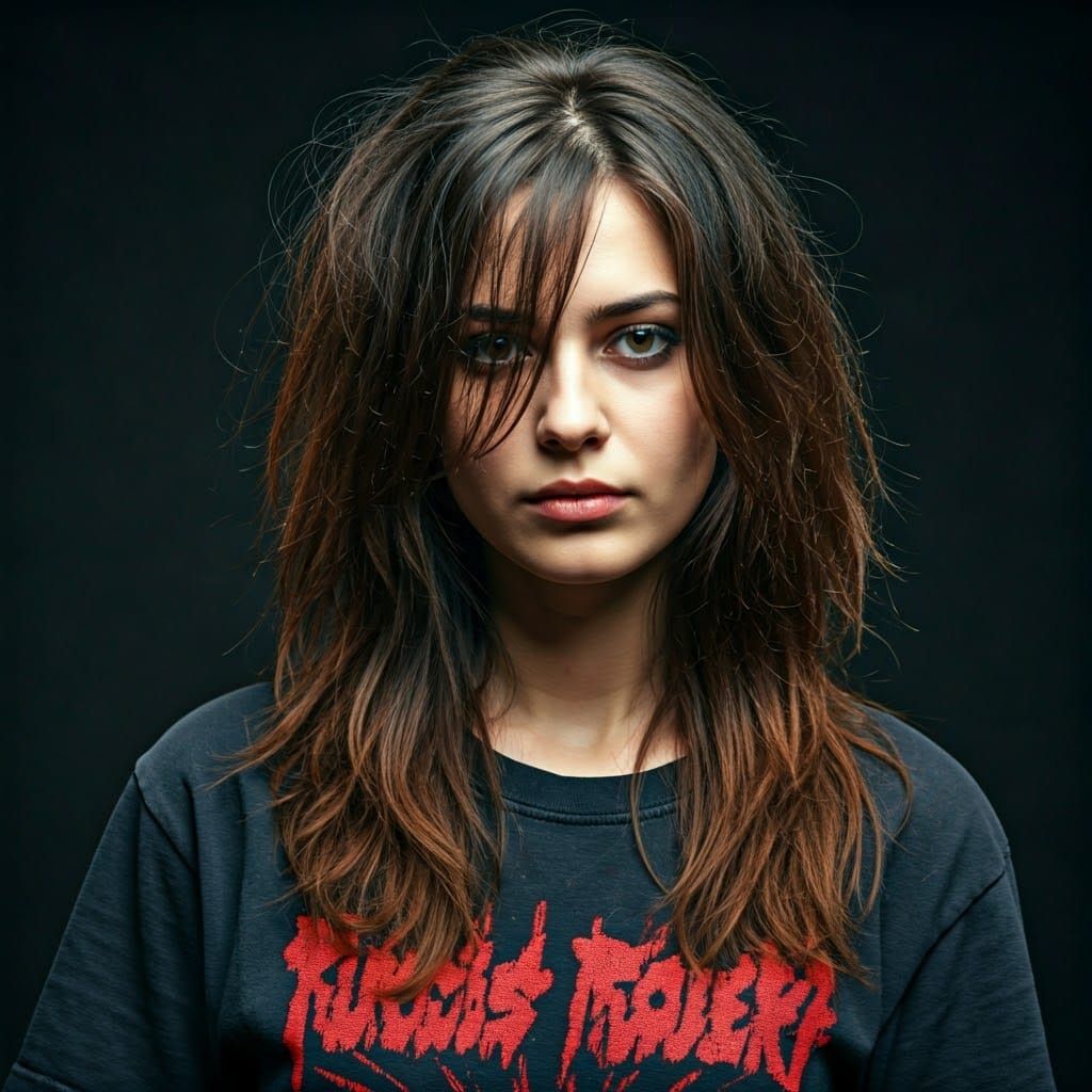 Punk Rock Model in Film Noir Style