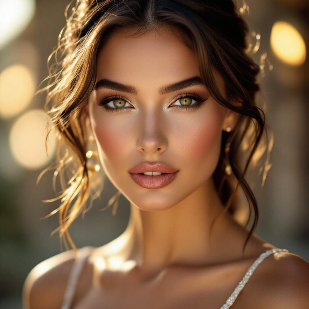 Glamorous Model Photographed in Golden Hour Light