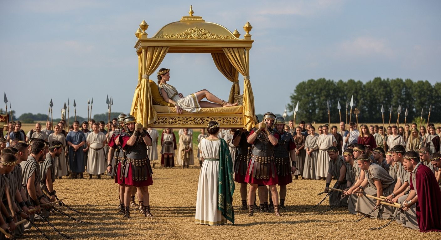 Empress Messalina Visits Shackled Servants: Photorealistic I...