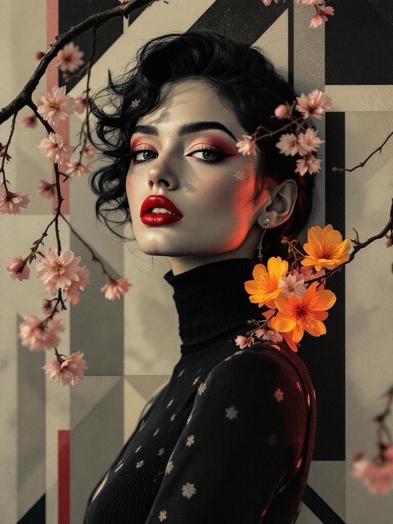 Retro-Modern Portrait in Avedon and Fairey Style