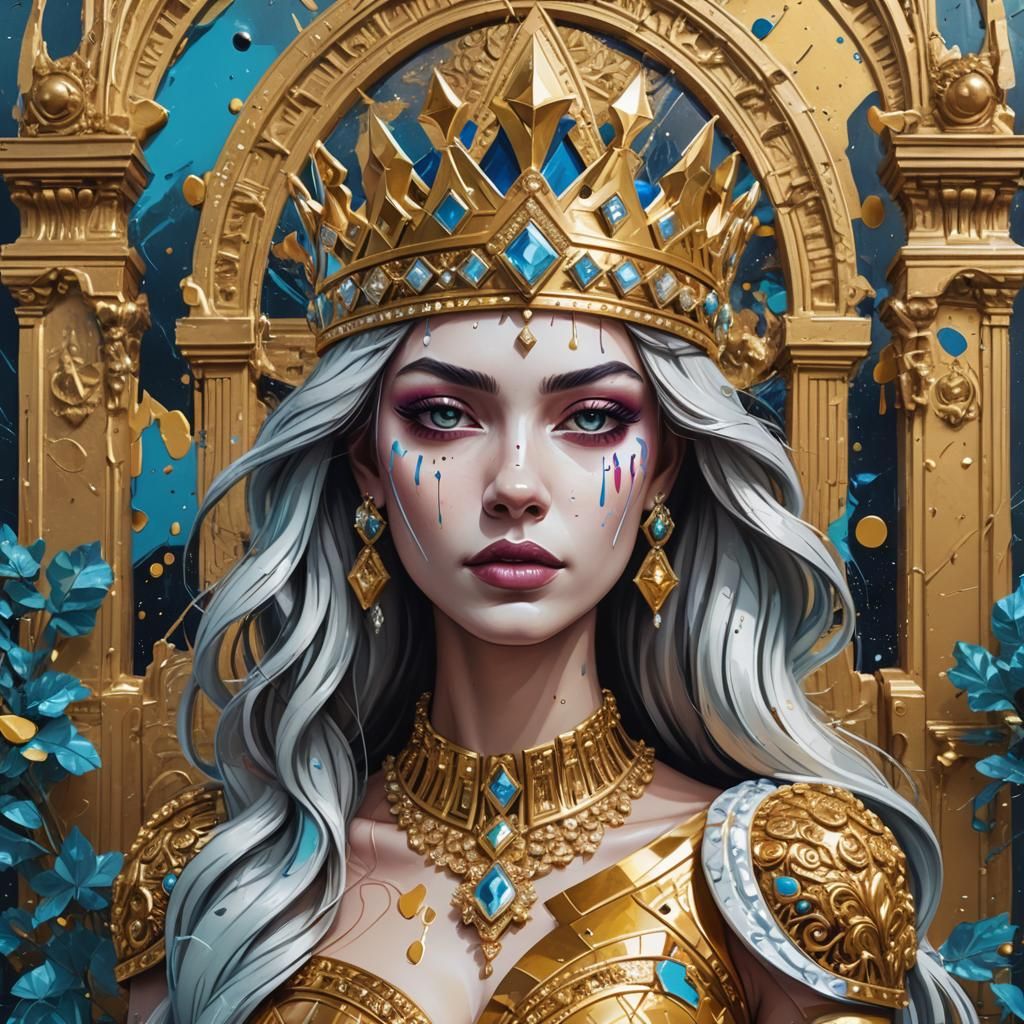 Ethereum Queen in Graffiti Art Style