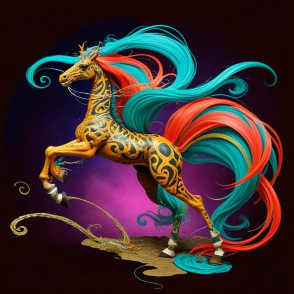 Vibrant Tropical Oasis in Whimsical Style