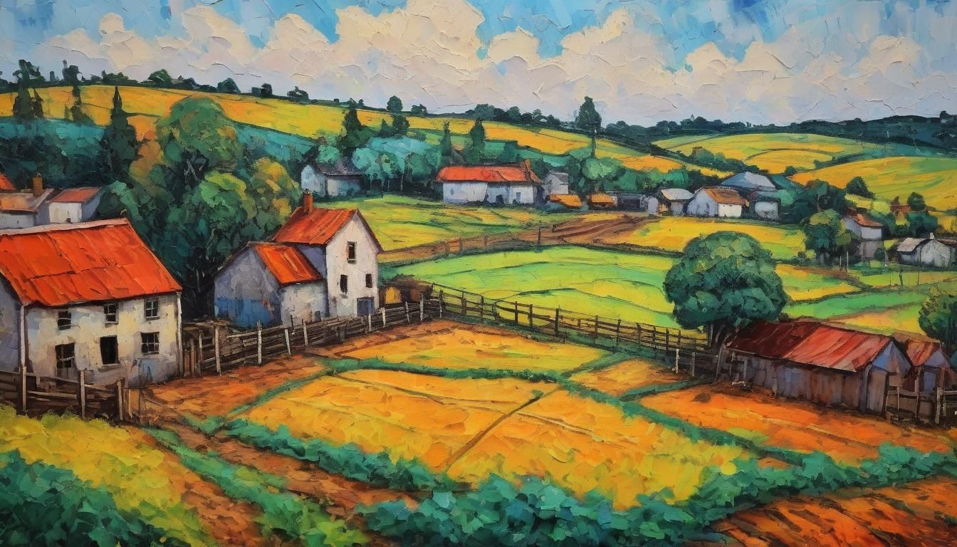 Farm in Expressionist Neo-Impressionism Style