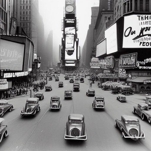 Times Square in 1930s America: A Vintage Photo