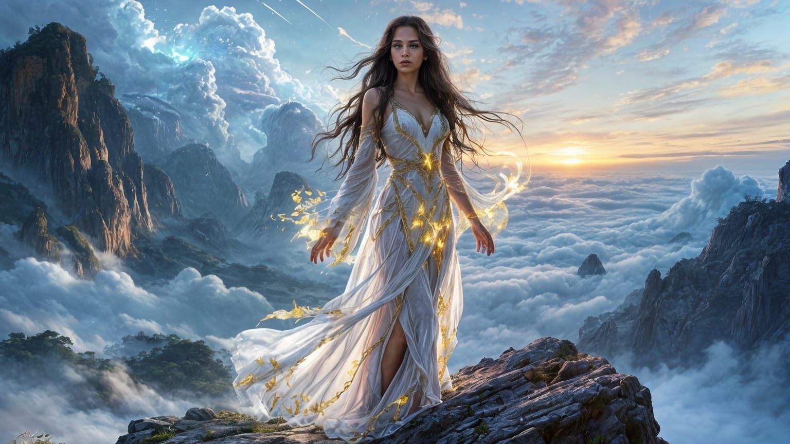 Confident Latina Goddess Embodies Mystical Energy