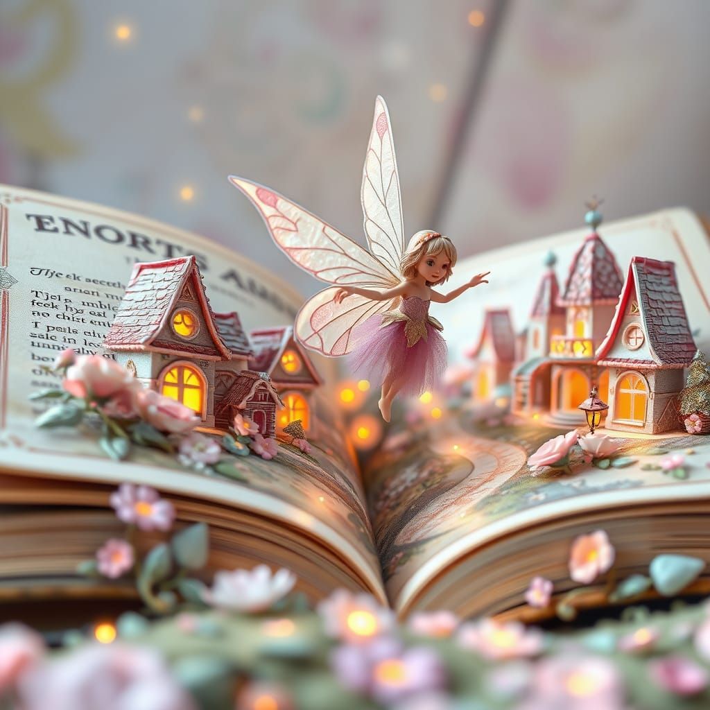 Whimsical Fairy Town in Dreamy Pastel Hues