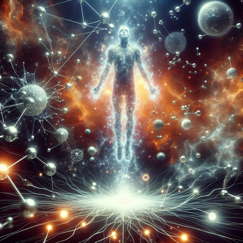 Silver Silhouette Floating Between Universes