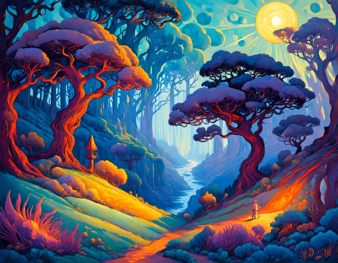 Magical Dystopia: A Surreal Realm in Oil