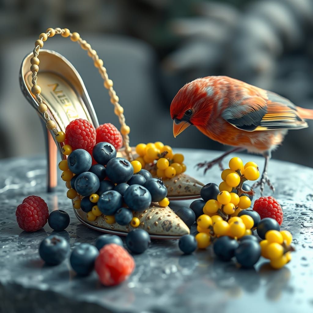 During the Fruit  heels/bag challenge a Finch ate them all... ;)